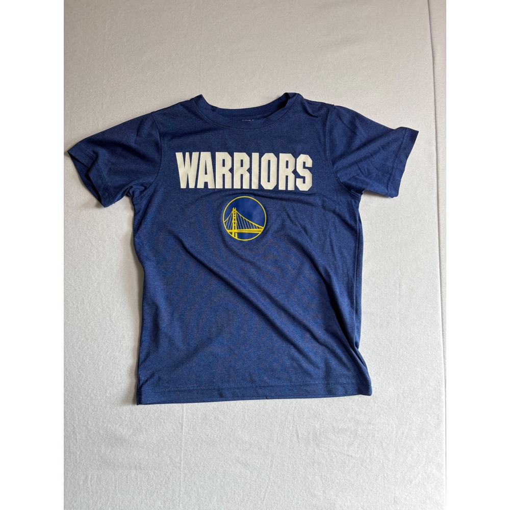 NBA Golden State Warriors Kids Blue Heathered Performance Graphic T-Shirt Size 8